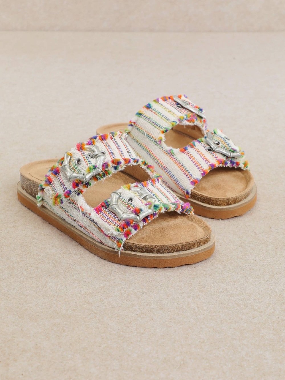 MI.IM Multi Color Tatum Slip On Buckle Sandals